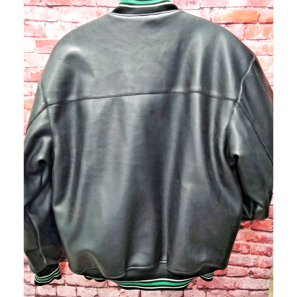 Southpole Authentic Collection Bomber Jacket Mens XL Black Faux Leather Full Zip - Picture 2 of 8
